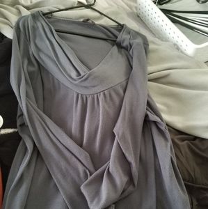 Gray cowlneck long sleeve thermal